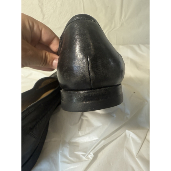 Santoni Italy All Leather Loafers Men's sz 8.5 Black Dress Shoes - Picture 11 of 15